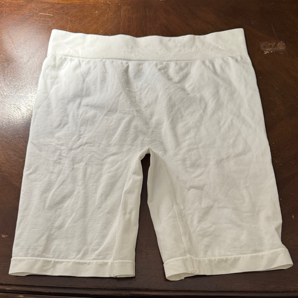 Kids White Biker Shorts